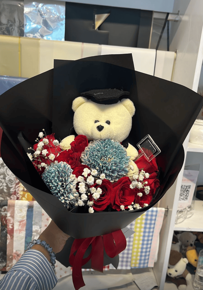 Round Rose Gompie Teddy