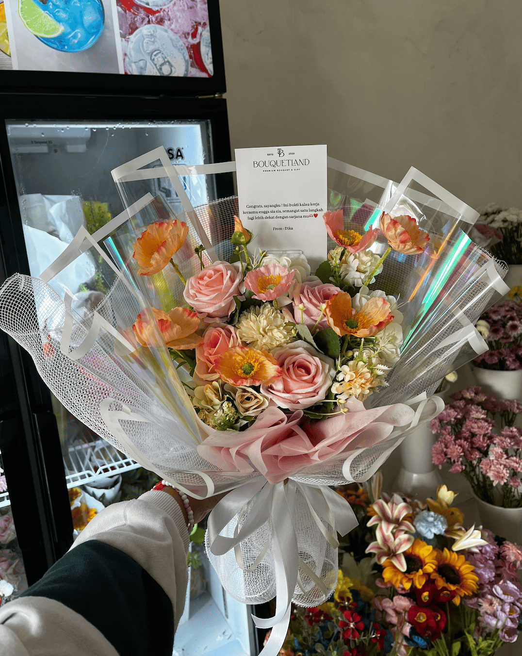 Peach Hologram Artificial